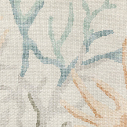 Fiji Tropical Beige/ Multi Border Flat Weave Rug