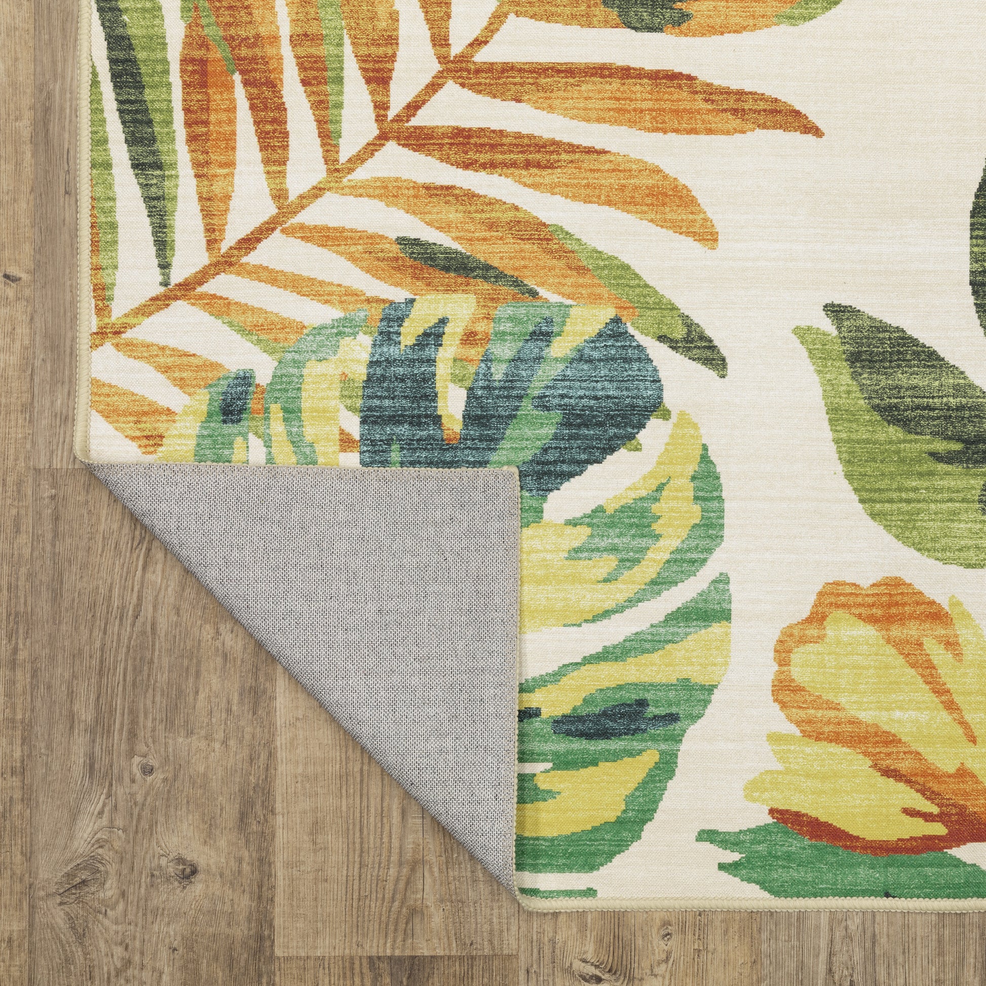 Fiji Botanical Beige/ Multi Tropical Flat Weave Rug