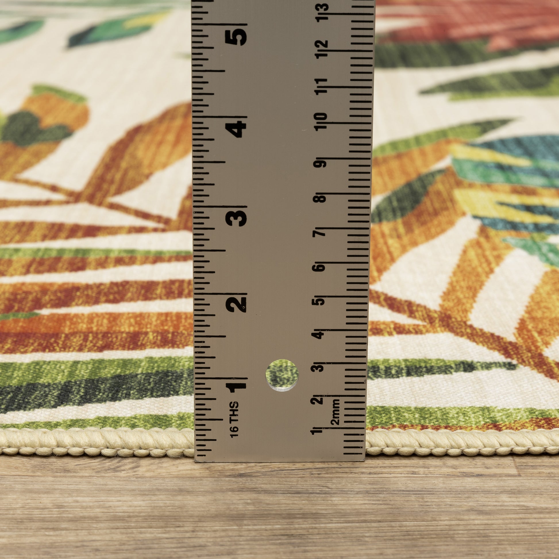 Fiji Botanical Beige/ Multi Tropical Flat Weave Rug