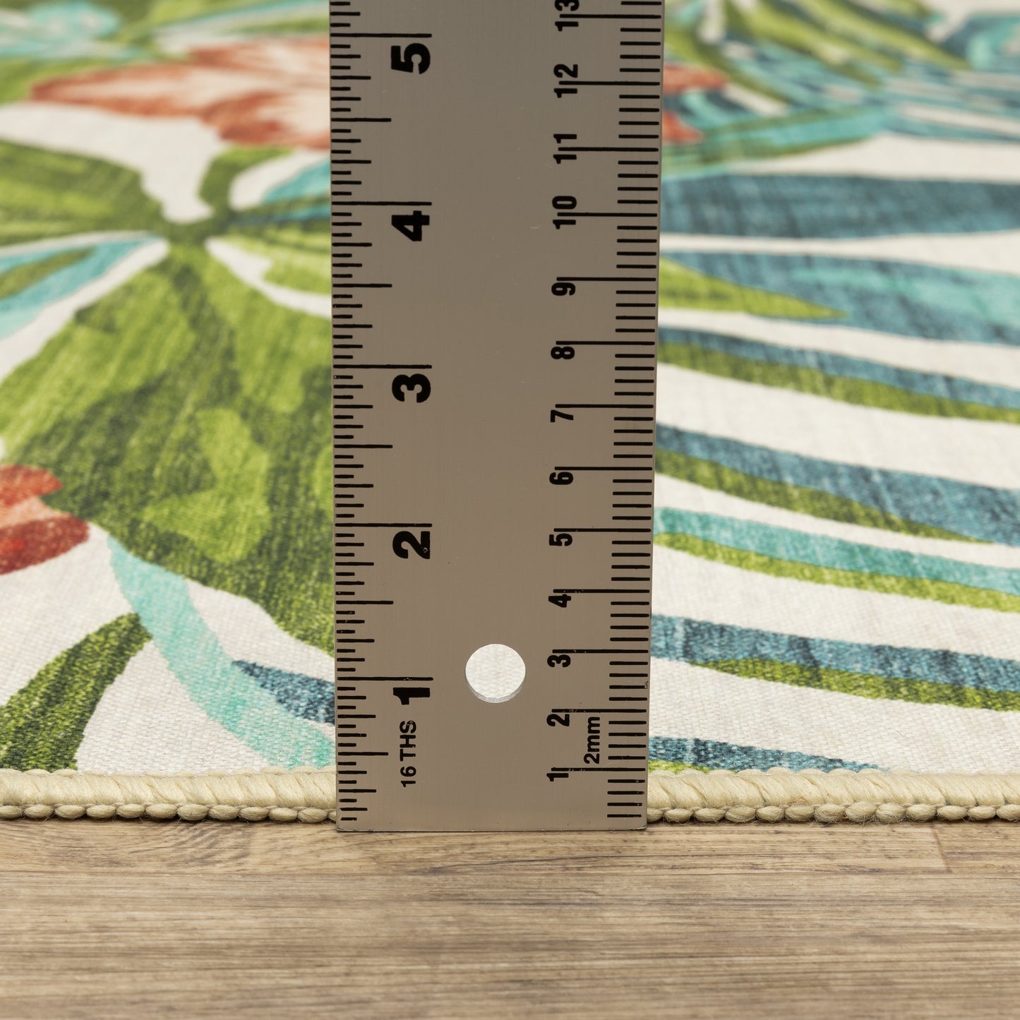 Fiji Botanical Beige/ Multi Tropical Flat Weave Rug
