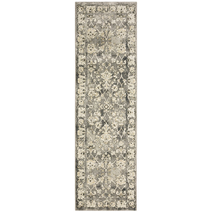 Florence 1002E Grey Floral Rug