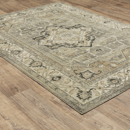 Florence Medallion Beige/ Grey Southwest/Lodge Cut Pile Rug