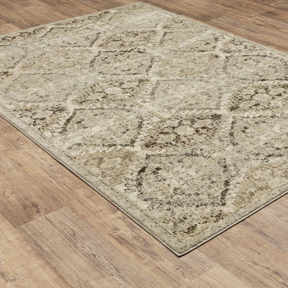 Florence Distressed Ivory/ Grey Cut Pile Rug