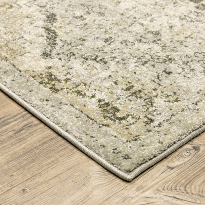 Florence Distressed Ivory/ Grey Cut Pile Rug