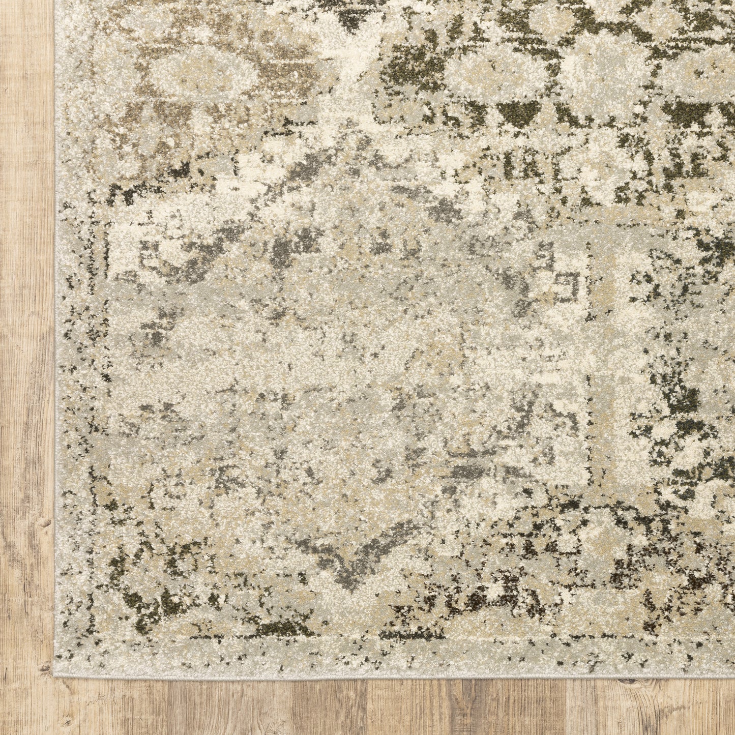 Florence Distressed Ivory/ Grey Cut Pile Rug
