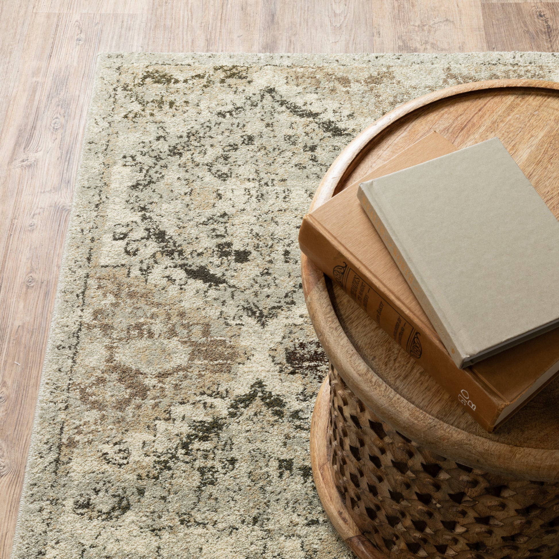 Florence Distressed Ivory/ Grey Cut Pile Rug