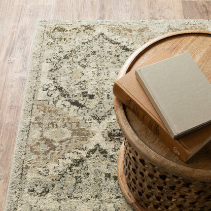 Florence Distressed Ivory/ Grey Cut Pile Rug