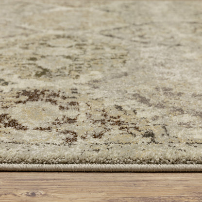 Florence Distressed Ivory/ Grey Cut Pile Rug