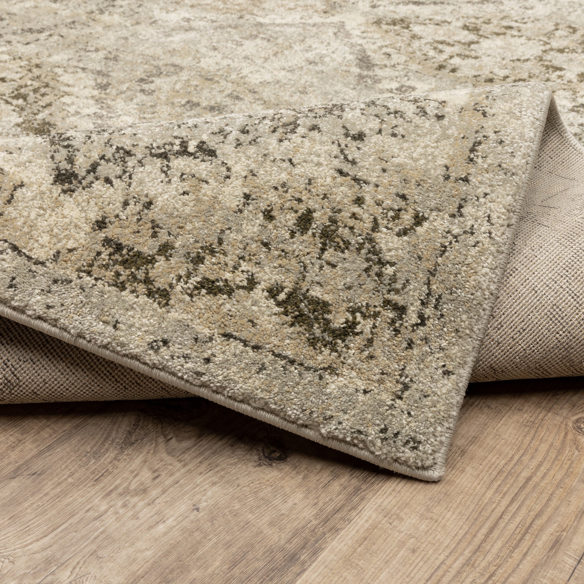Florence Distressed Ivory/ Grey Cut Pile Rug