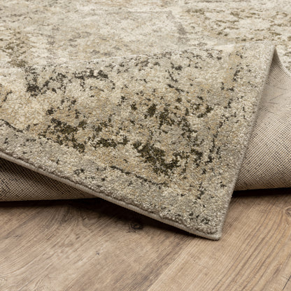 Florence Distressed Ivory/ Grey Cut Pile Rug