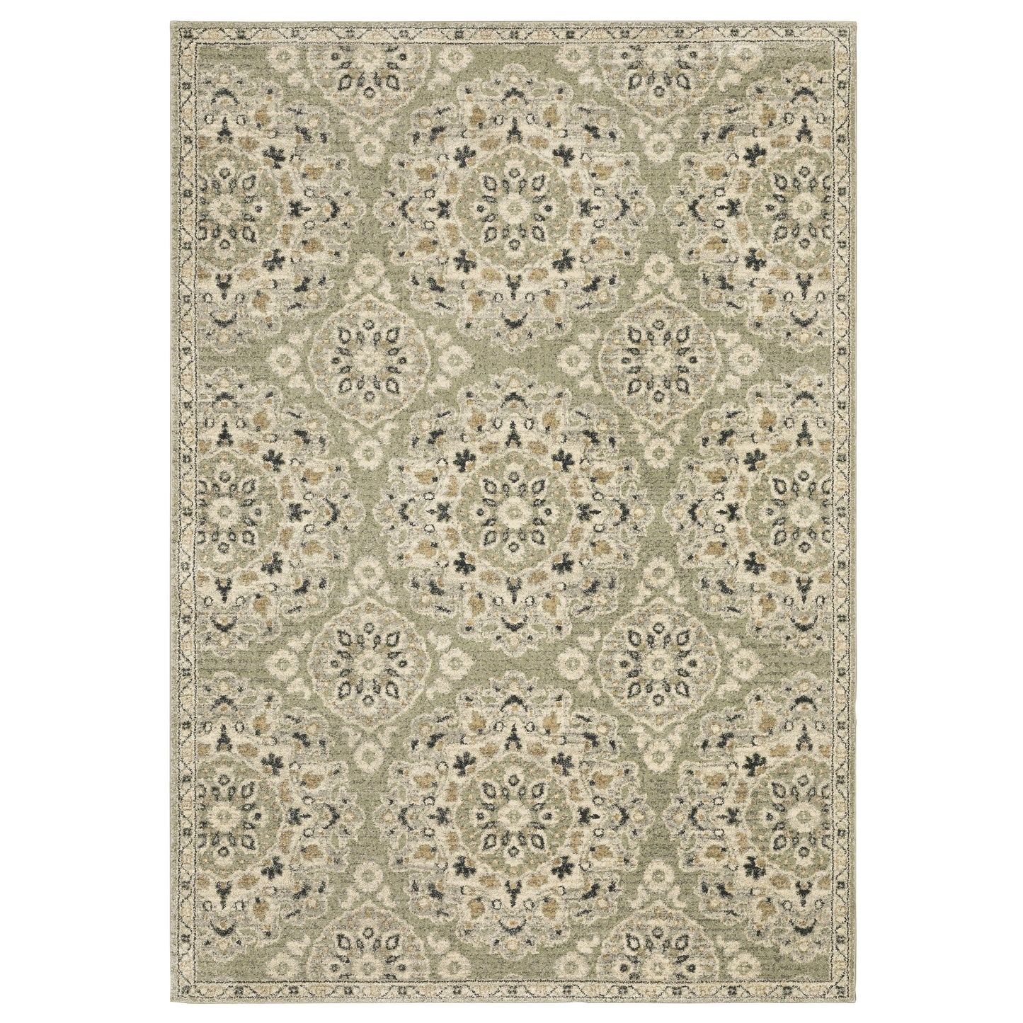Florence 4334E Green Medallion Rug