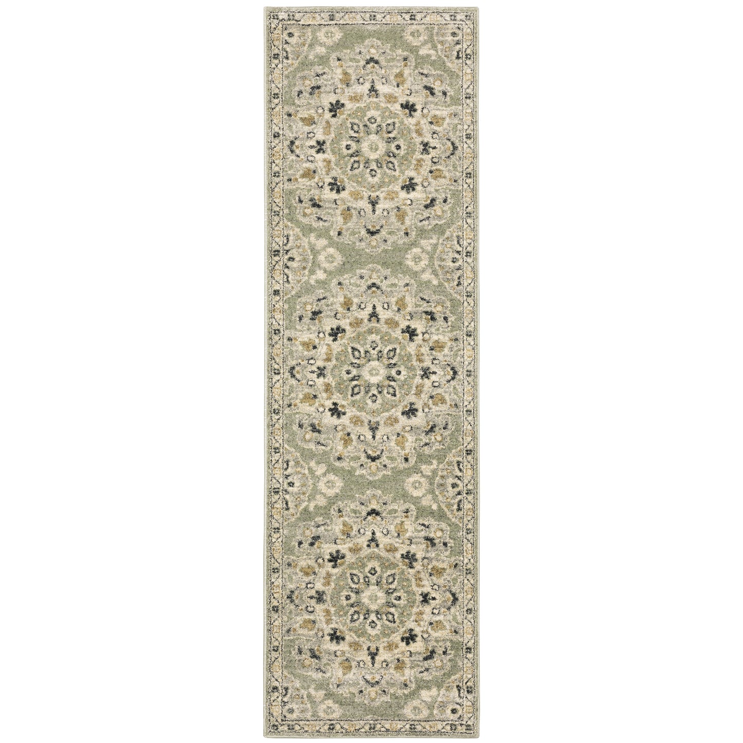 Florence 4334E Green Medallion Rug