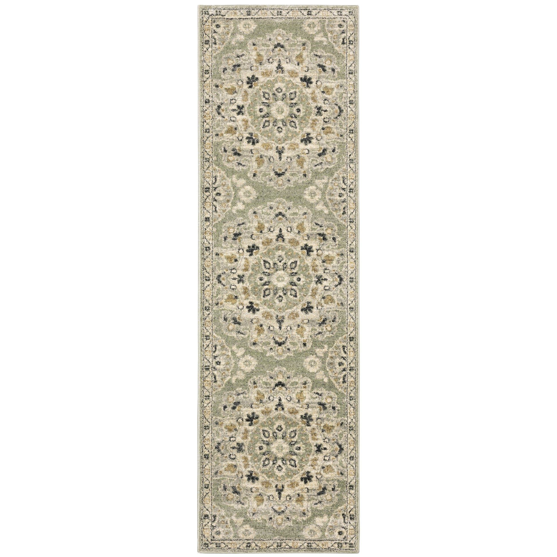 Florence 4334E Green Medallion Rug