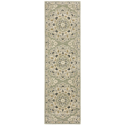Florence 4334E Green Medallion Rug