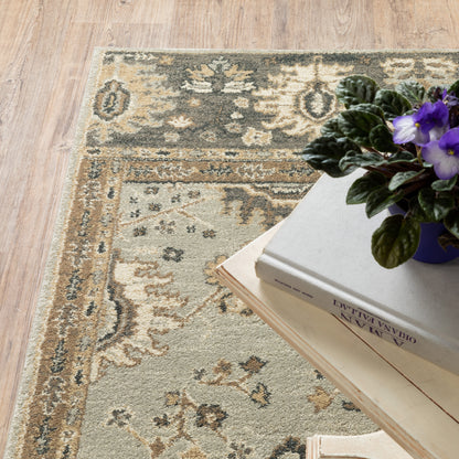 Florence Oriental Blue/ Brown Cut Pile Rug