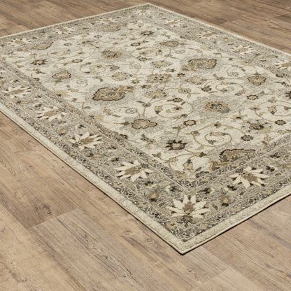 Florence Oriental Beige/ Grey Cut Pile Rug