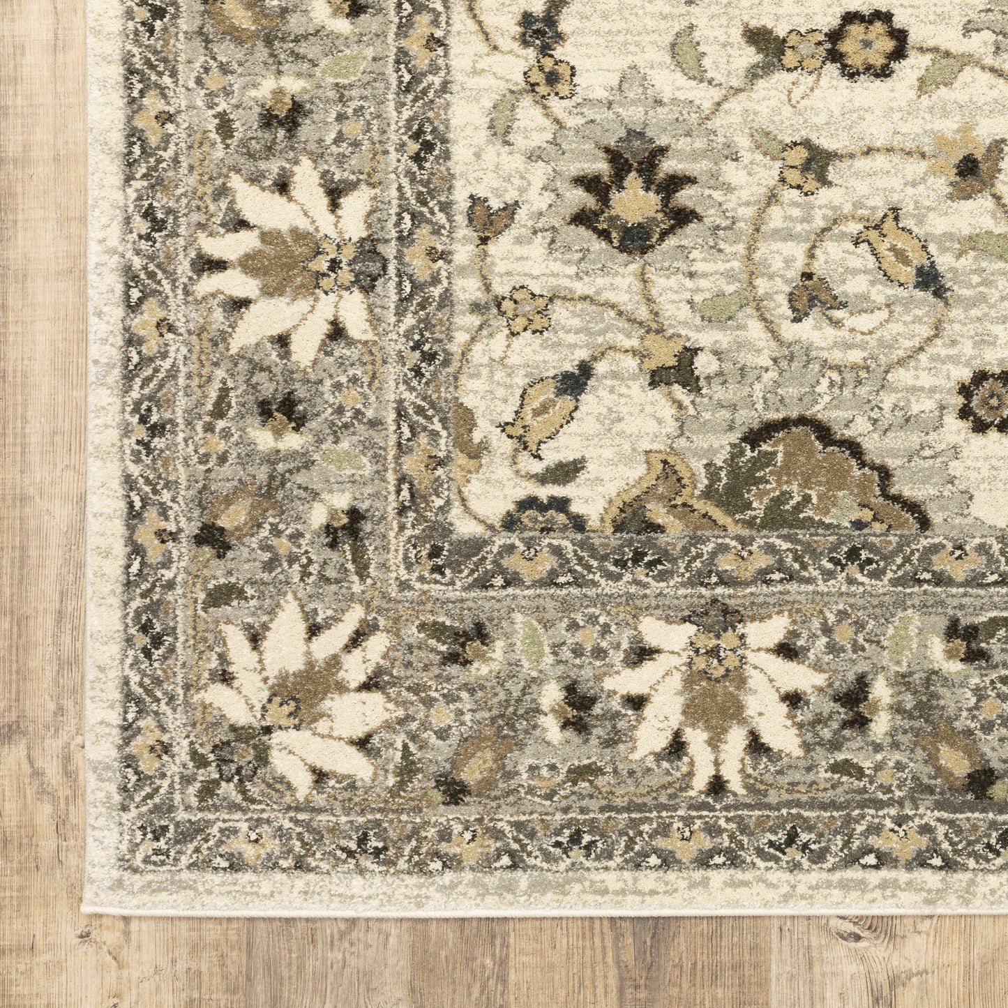 Florence Oriental Beige/ Grey Cut Pile Rug