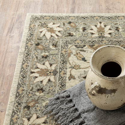 Florence Oriental Beige/ Grey Cut Pile Rug