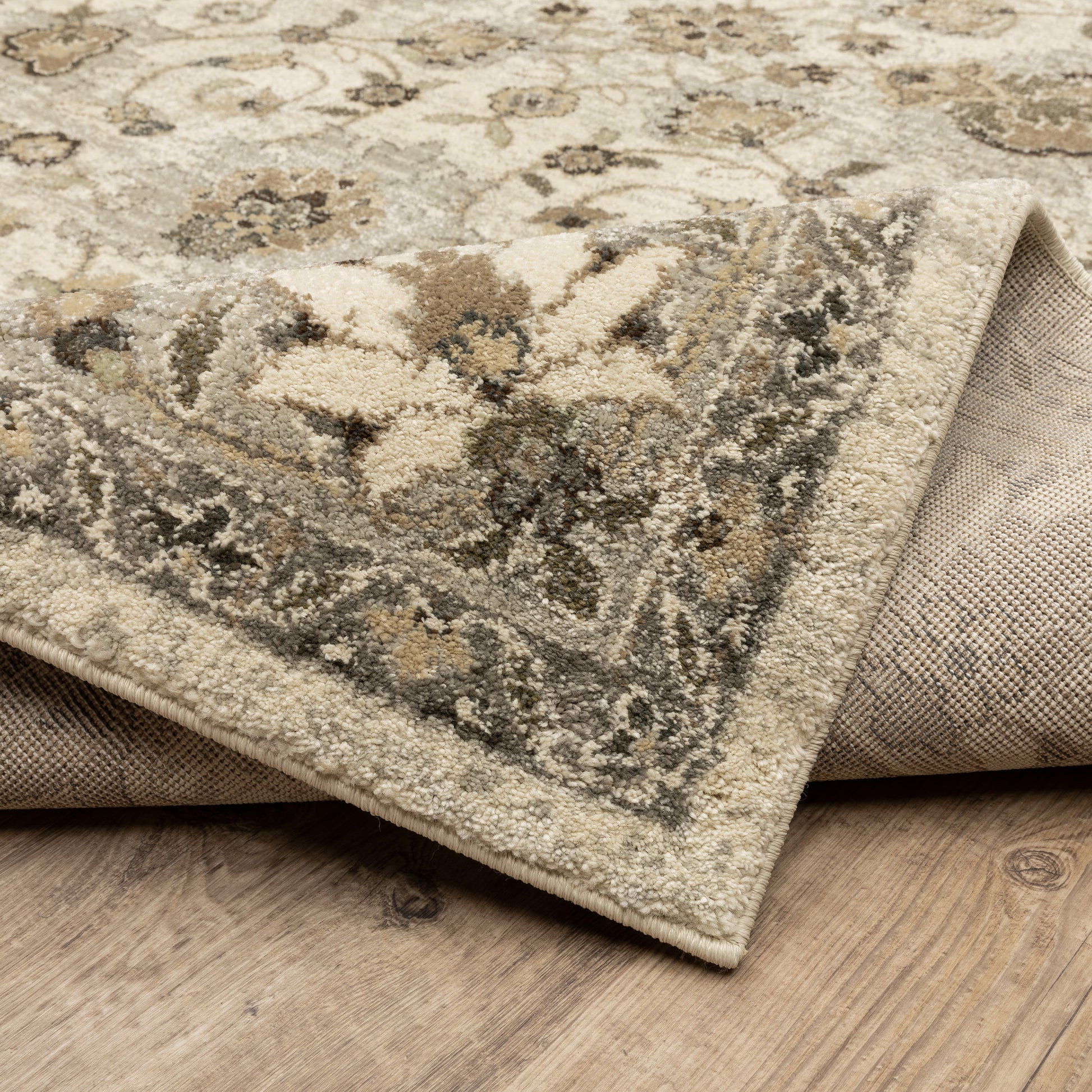 Florence Oriental Beige/ Grey Cut Pile Rug
