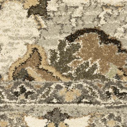 Florence Oriental Beige/ Grey Cut Pile Rug