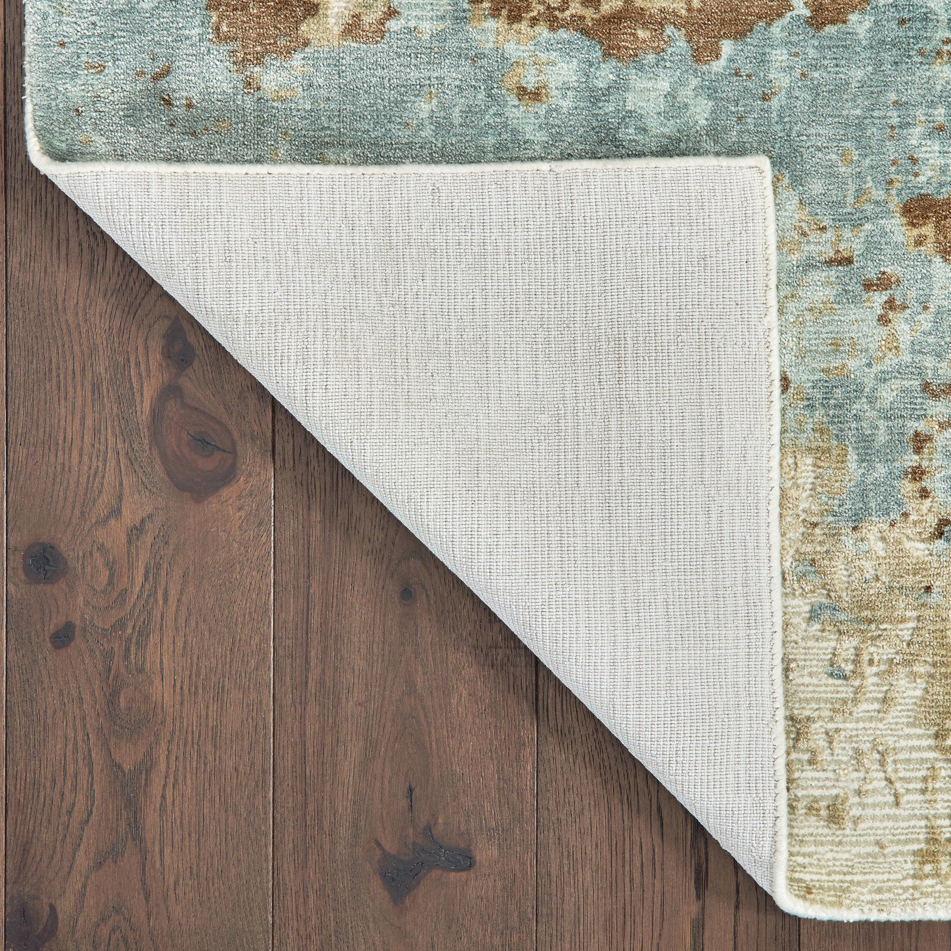 Formations Distressed Blue/ Brown Abstract Cut Pile Rug