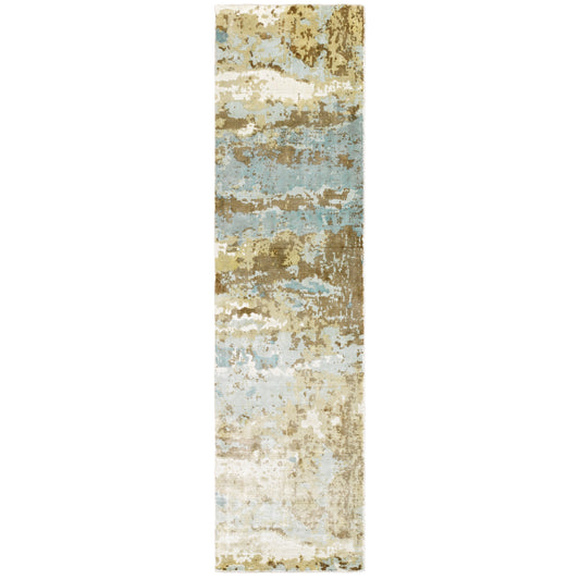 Formations 70001 Blue/ Brown Distressed Abstract Rug