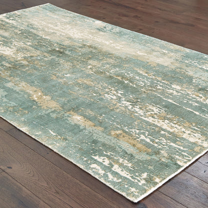 Formations Distressed Blue/ Grey Abstract Cut Pile Rug