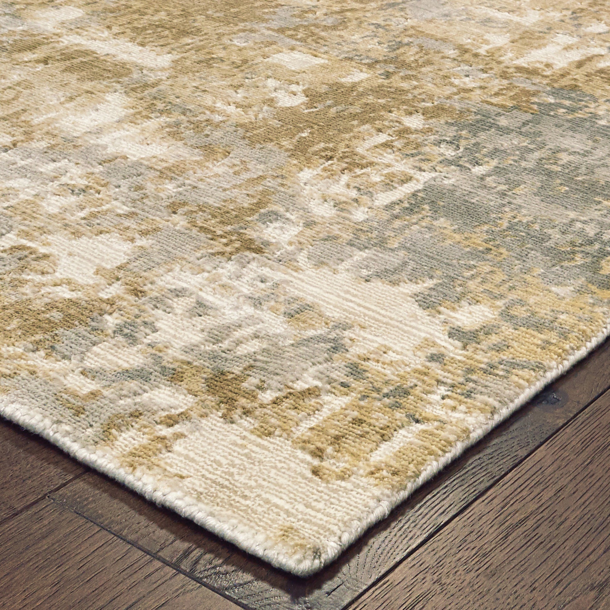 Formations Distressed Grey/ Brown Abstract Cut Pile Rug