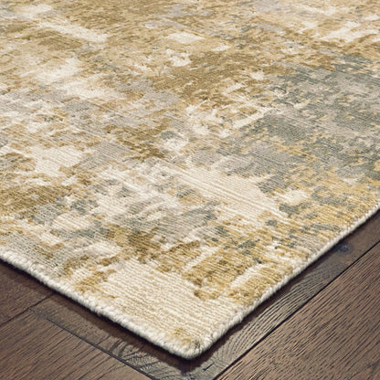 Formations Distressed Grey/ Brown Abstract Cut Pile Rug