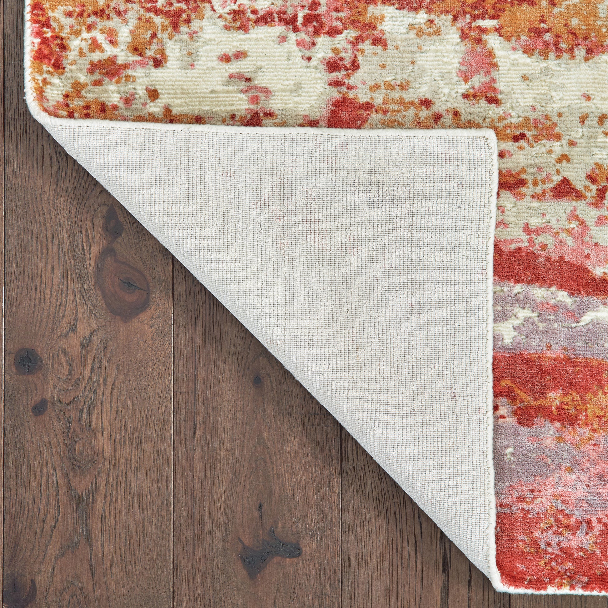 Formations Distressed Pink/ Red Abstract Cut Pile Rug