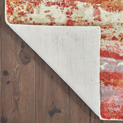 Formations Distressed Pink/ Red Abstract Cut Pile Rug