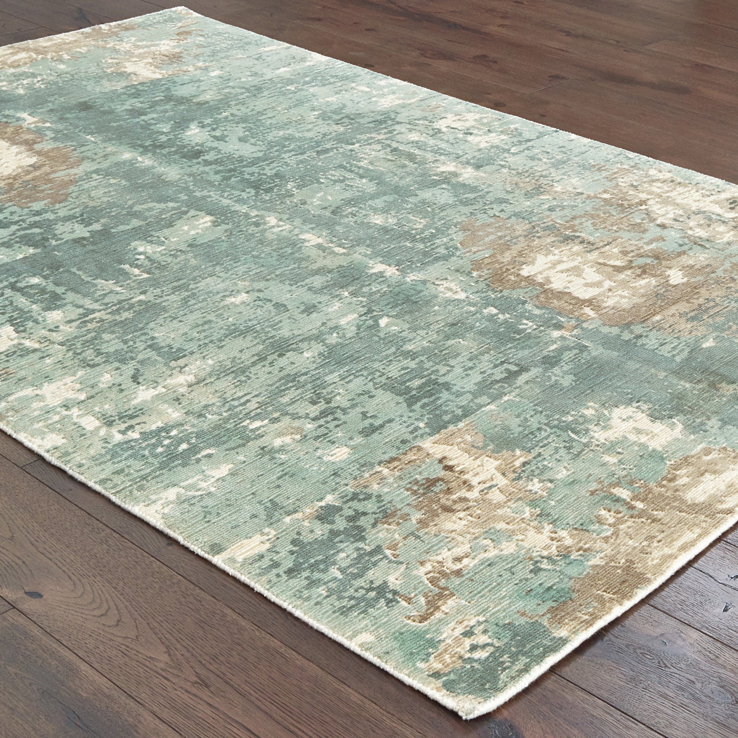 Formations Distressed Blue/ Grey Abstract Cut Pile Rug