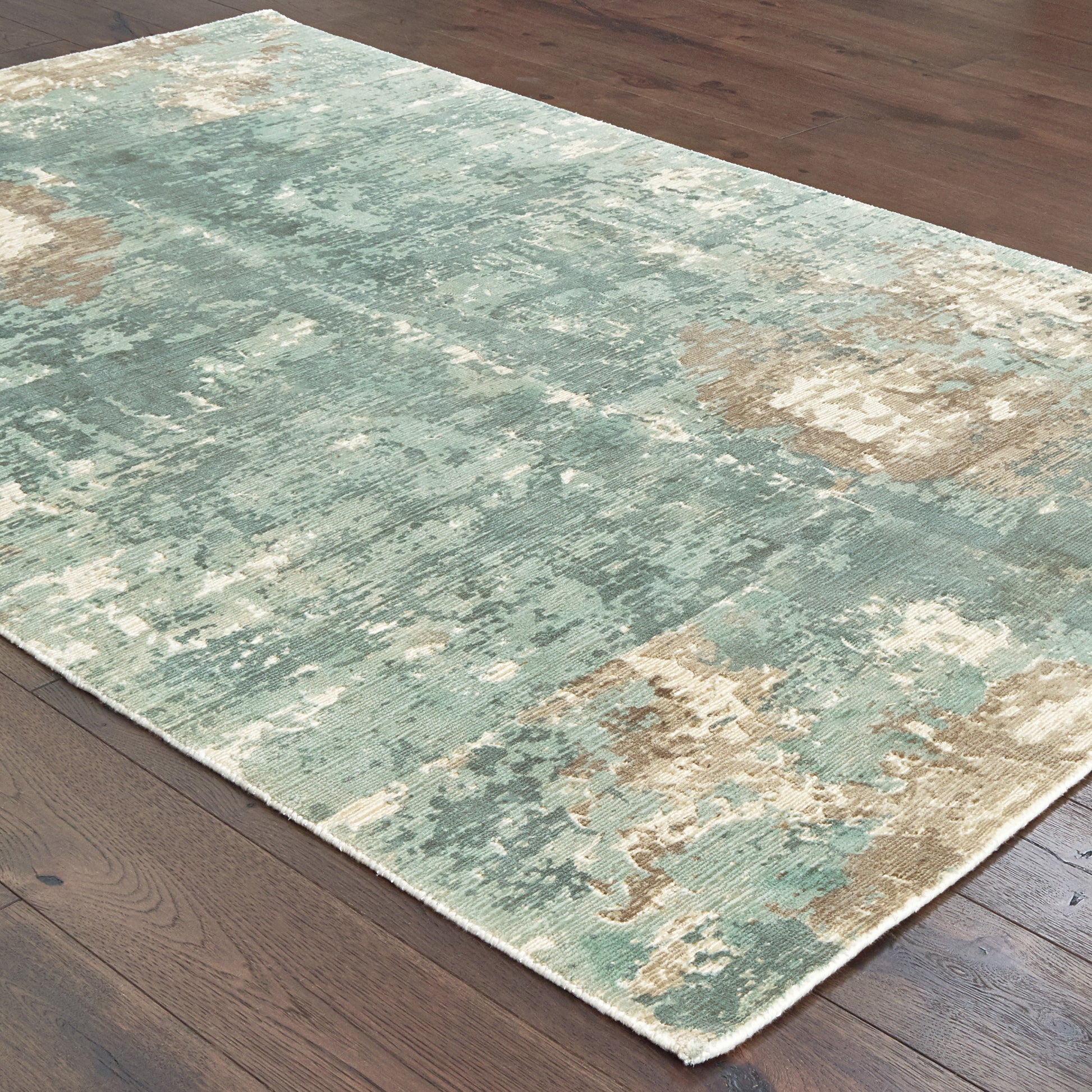 Formations Distressed Blue/ Grey Abstract Cut Pile Rug