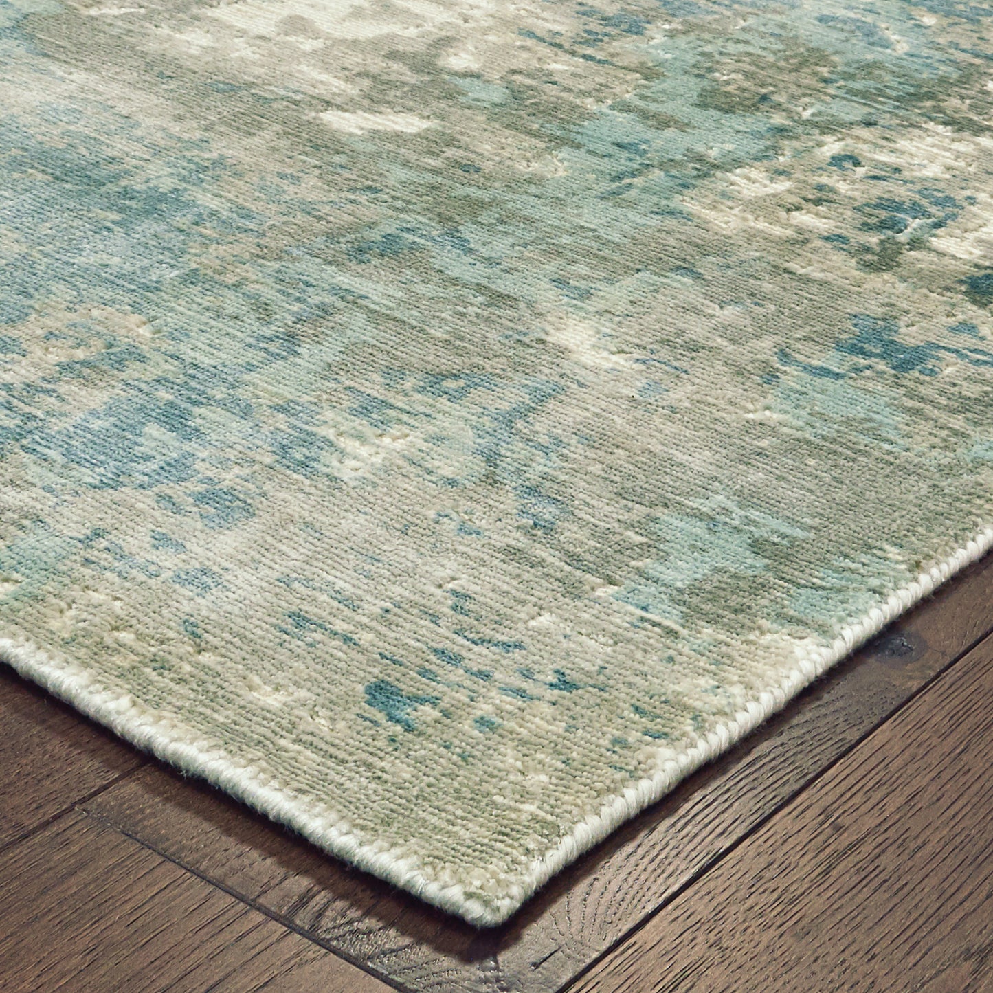 Formations Distressed Blue/ Grey Abstract Cut Pile Rug
