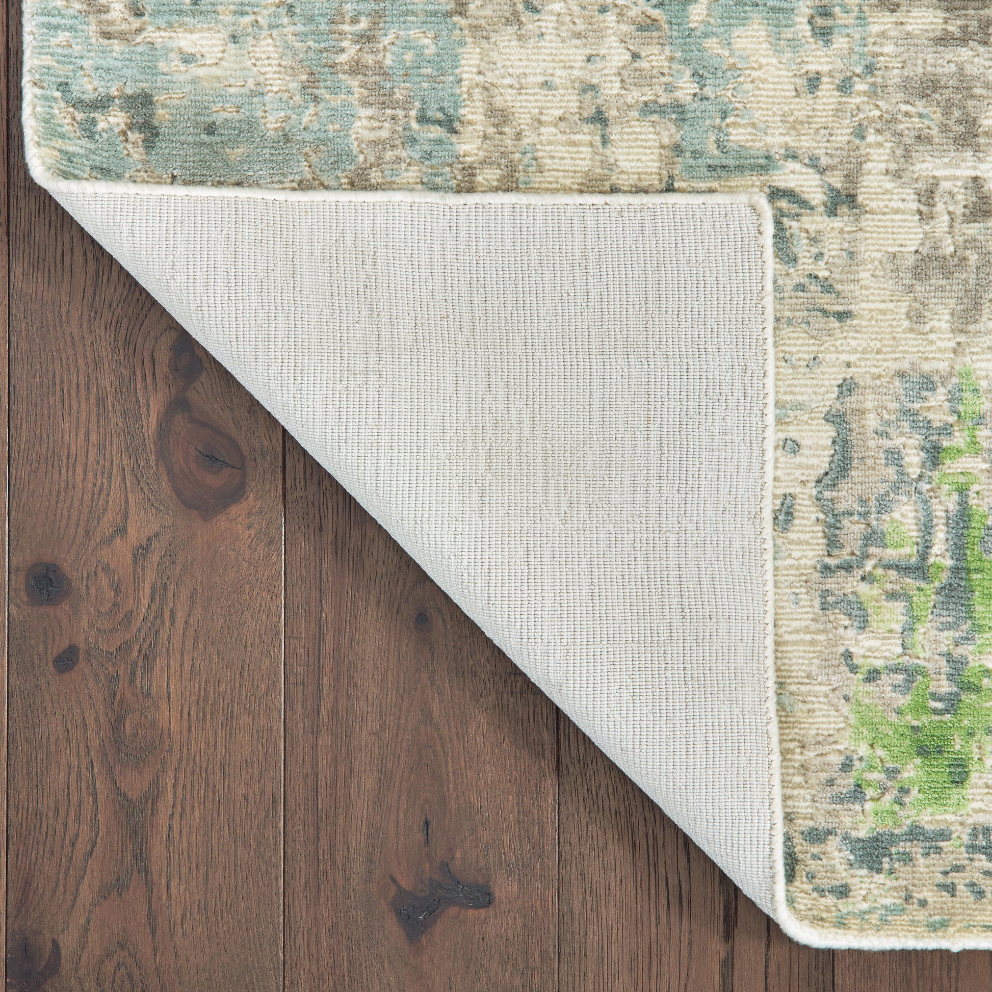 Formations Distressed Blue/ Green Abstract Cut Pile Rug
