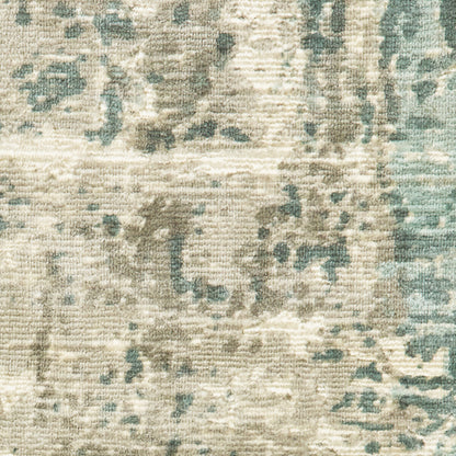 Formations Distressed Blue/ Green Abstract Cut Pile Rug