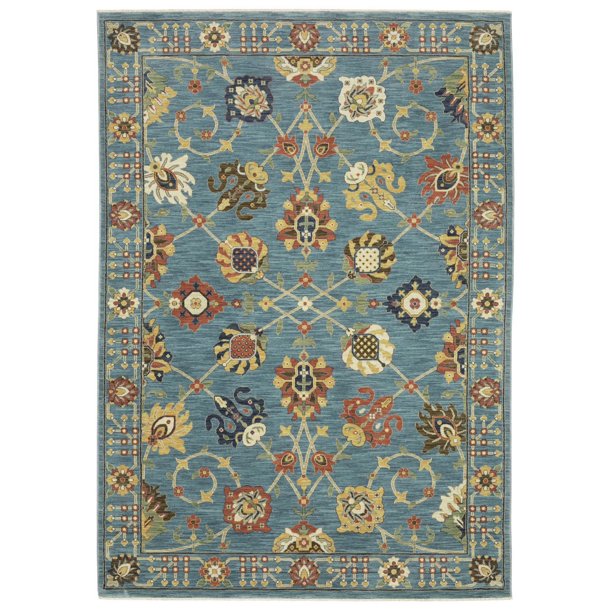 Francesca FR01E Blue Floral Rug