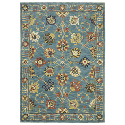 Francesca FR01E Blue Floral Rug