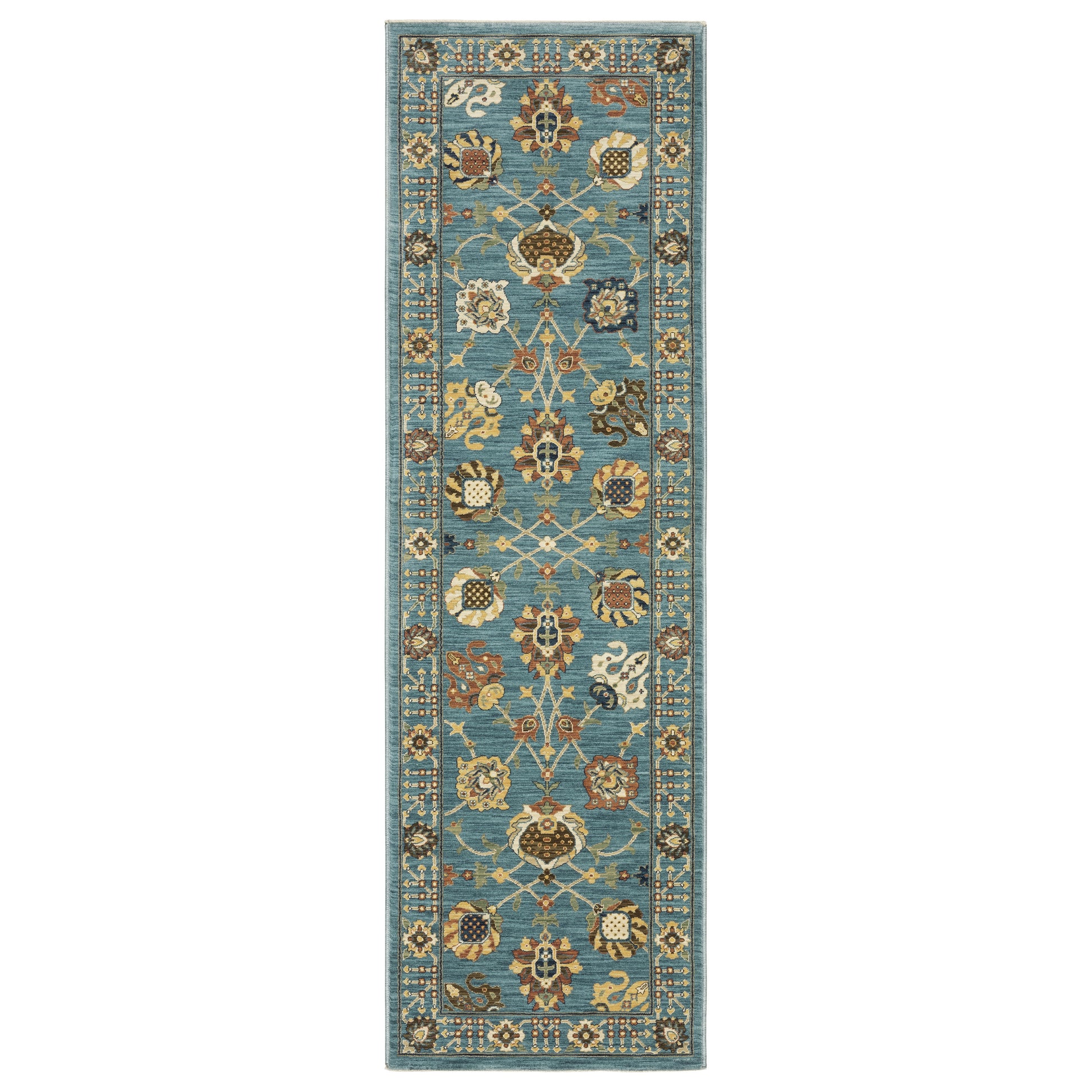 Francesca FR01E Blue Floral Rug