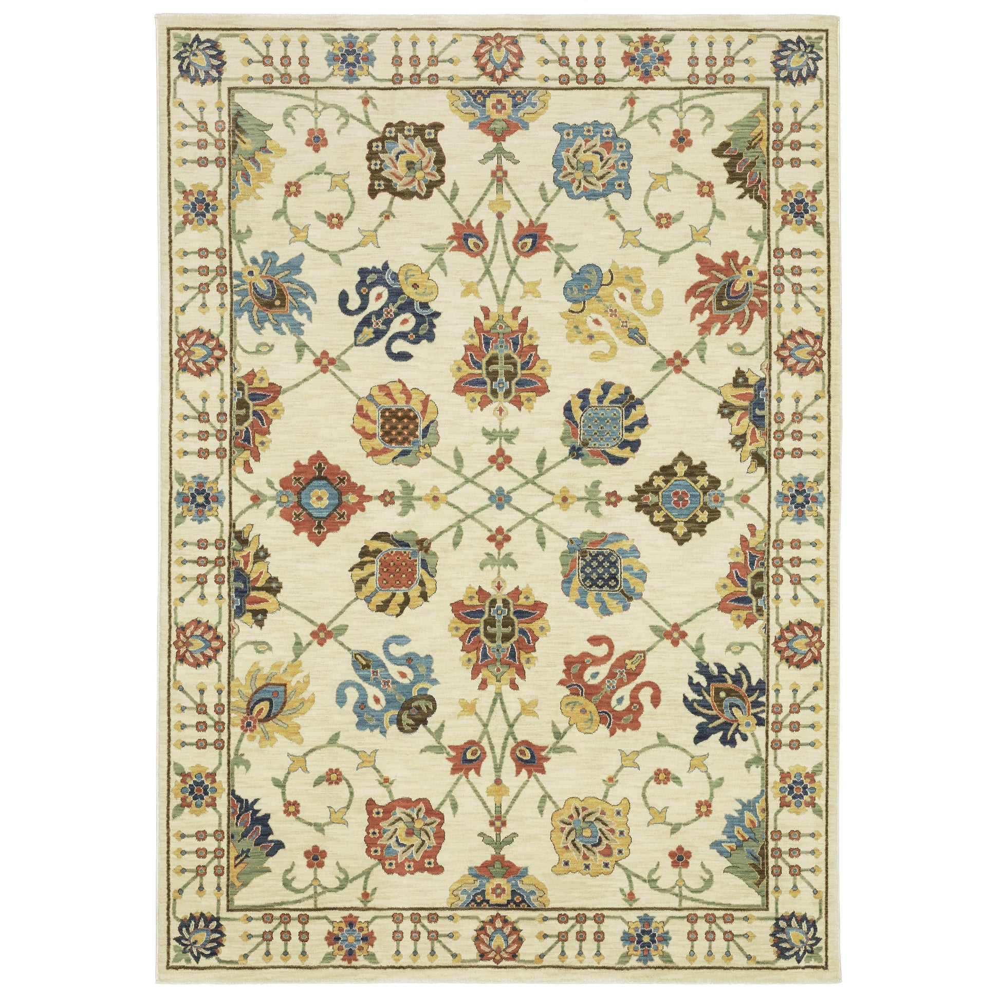 Francesca FR01G Ivory Floral Rug
