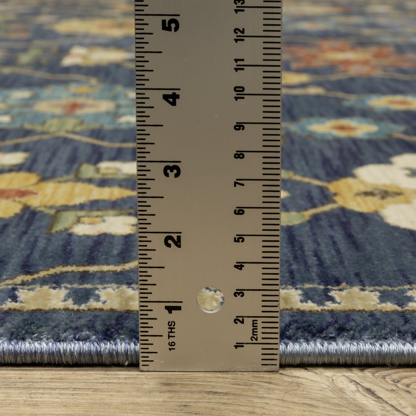 Francesca Floral Blue/ Multi Oriental Cut Pile Rug