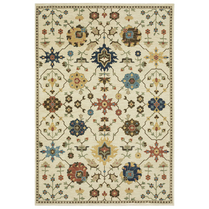 Francesca FR02M Ivory Floral Rug