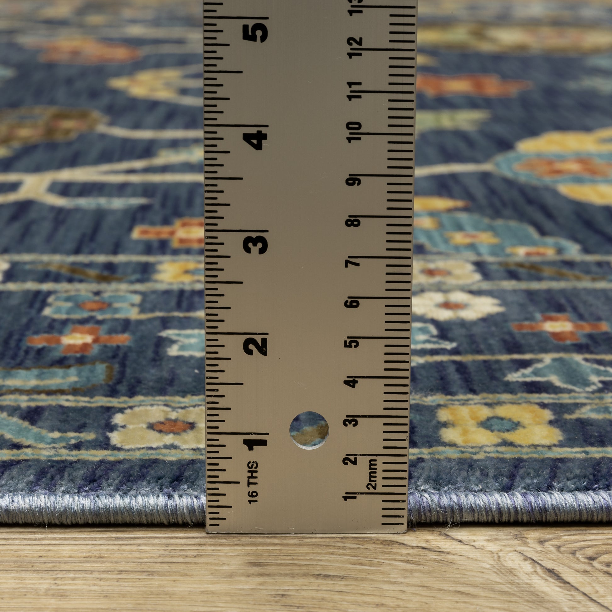 Francesca Floral Blue/ Multi Oriental Cut Pile Rug