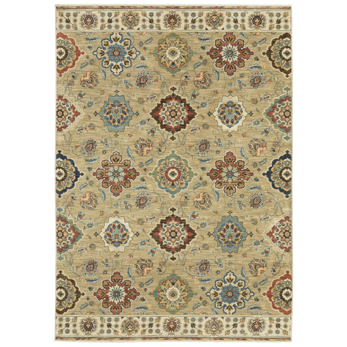 Francesca FR05D Beige Floral Rug