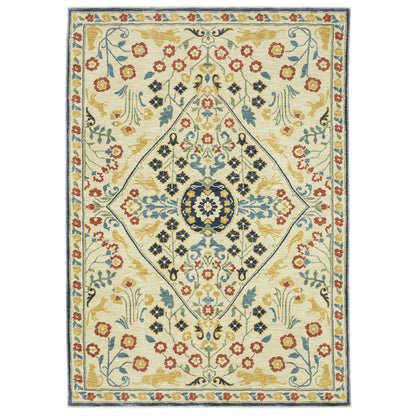 Francesca FR06B Ivory Medallion Rug