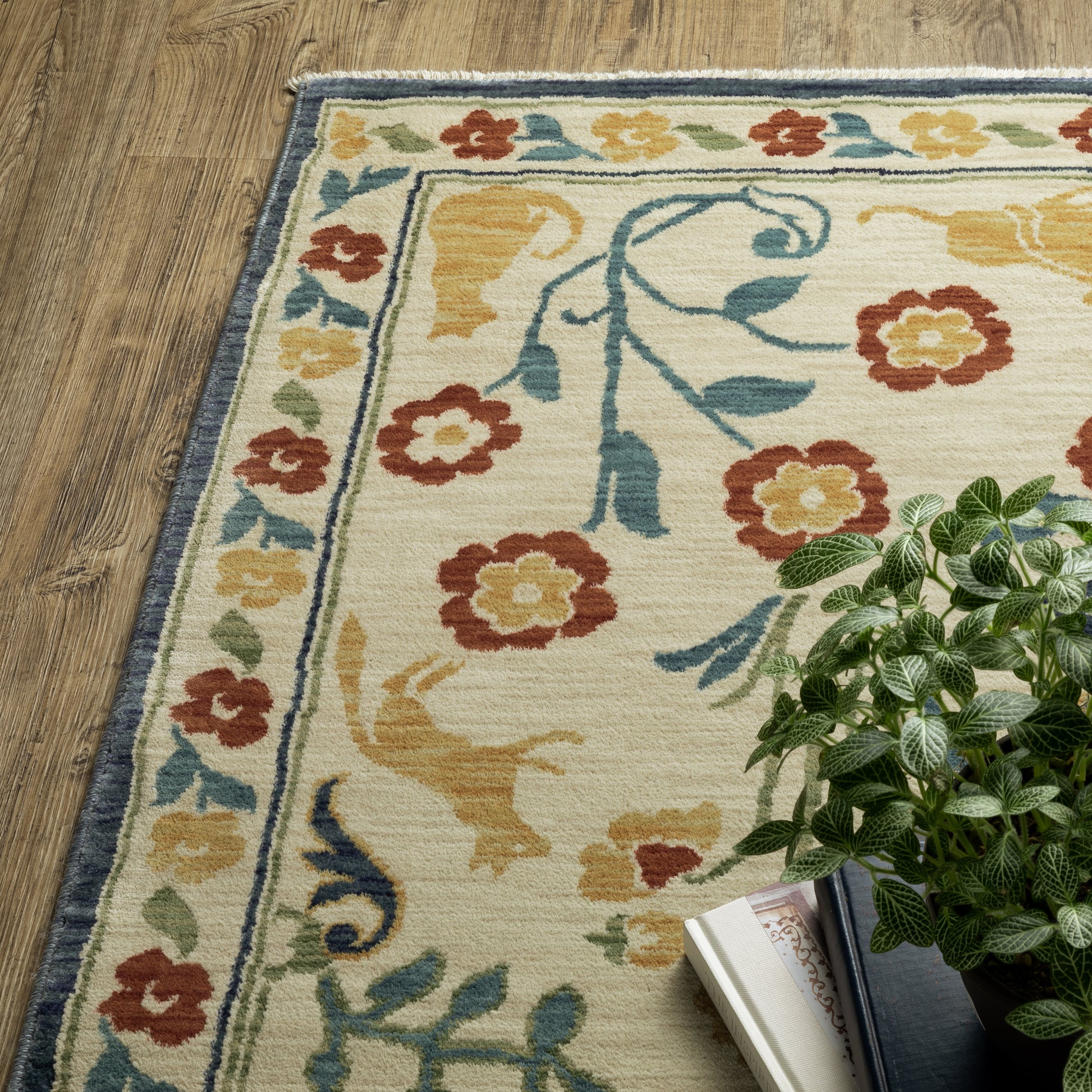Francesca Medallion Ivory/ Multi Floral Cut Pile Rug