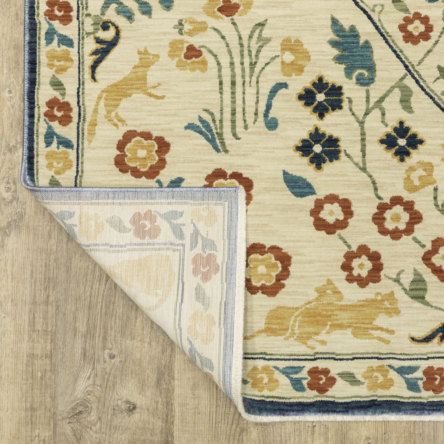 Francesca Medallion Ivory/ Multi Floral Cut Pile Rug