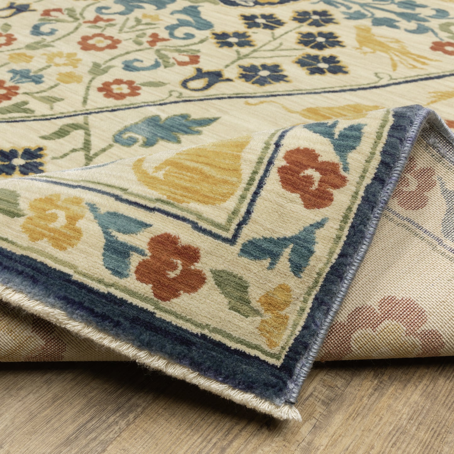 Francesca Medallion Ivory/ Multi Floral Cut Pile Rug