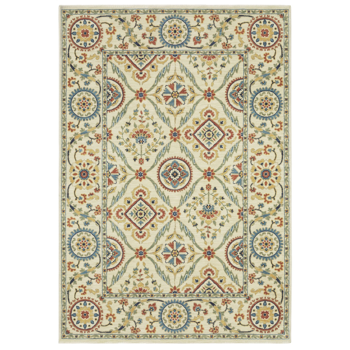 Francesca FR07A Ivory Floral Rug
