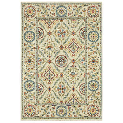 Francesca FR07A Ivory Floral Rug